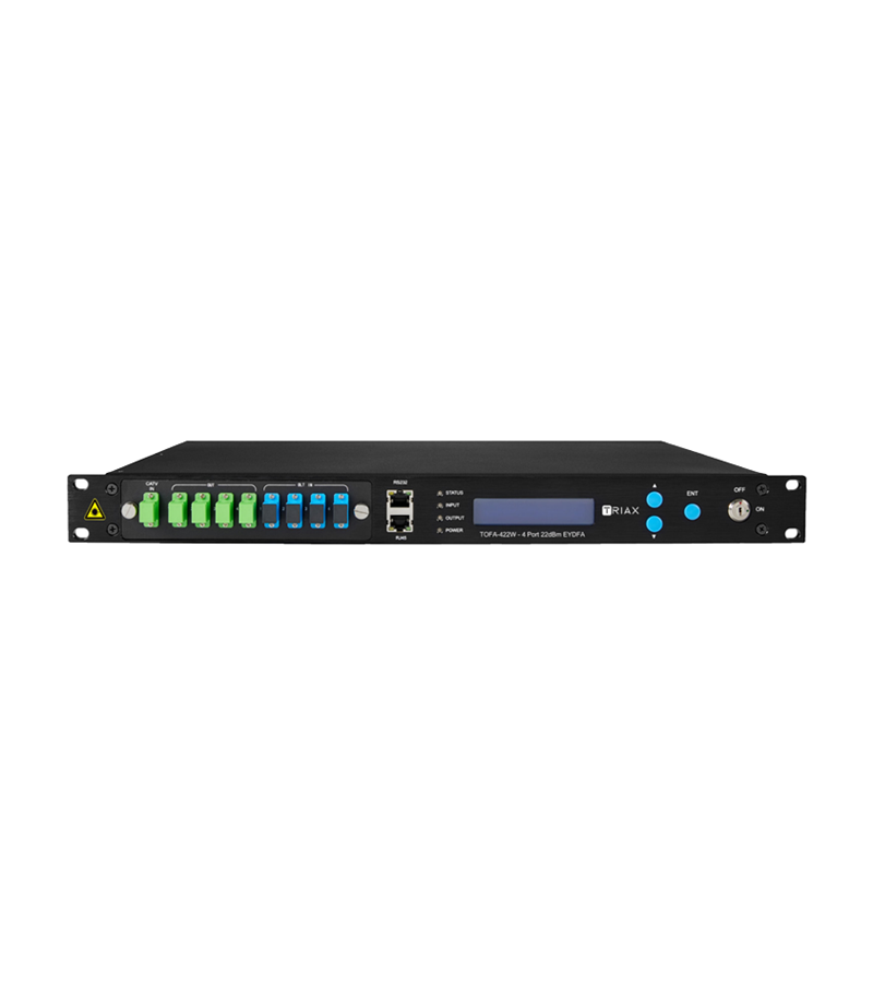 TRIAX 308550 TOFA-422W PON EYDFA, 1550nm 4 Port with CWDM @ 19/22dBm, Dual PSU