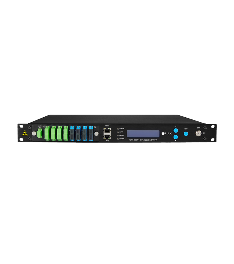 TRIAX 308551 TOFA-822W PON EYDFA, 1550nm, 8 Port with CWDM @ 19/22dBm, Dual PSU