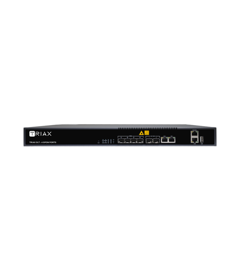 TRIAX 308500 TOLT-4422 Layer 3 GPON OLT 4 GPON SFP Ports, Uplink 2xRJ45 +2xSPF/+, 19”1RU,2PSU