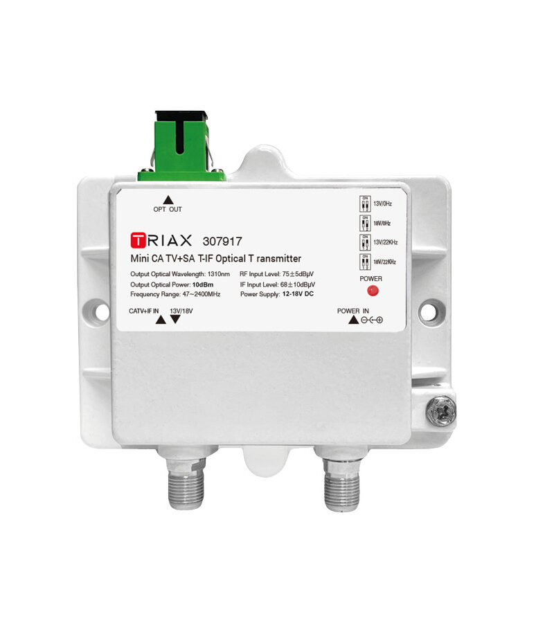 TRIAX 307917 TOMT-1310 Optical MINI Transmitter, SC/APC, 1310nm, +10dBm, TV & SAT