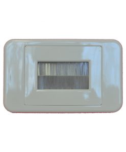 AMDEX Media Style – Bullnose / Flush Entry Wall Plate with brush 2 in 1 – White