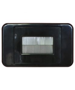 AMDEX Media Style (BLACK) - Bullnose / Flush Entry Wall Plate with brush 2 in 1 - White