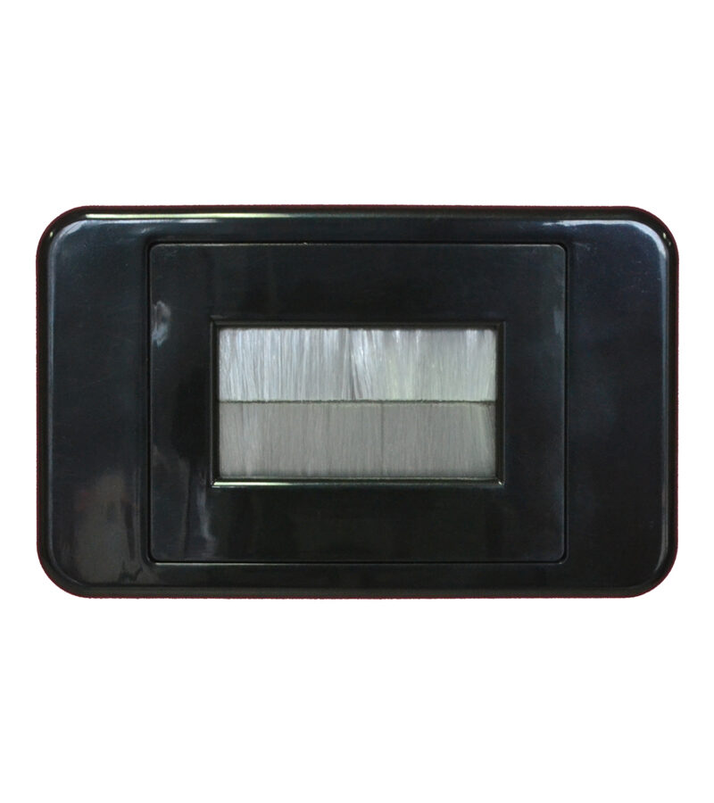 AMDEX Media Style (BLACK) - Bullnose / Flush Entry Wall Plate with brush 2 in 1 - White