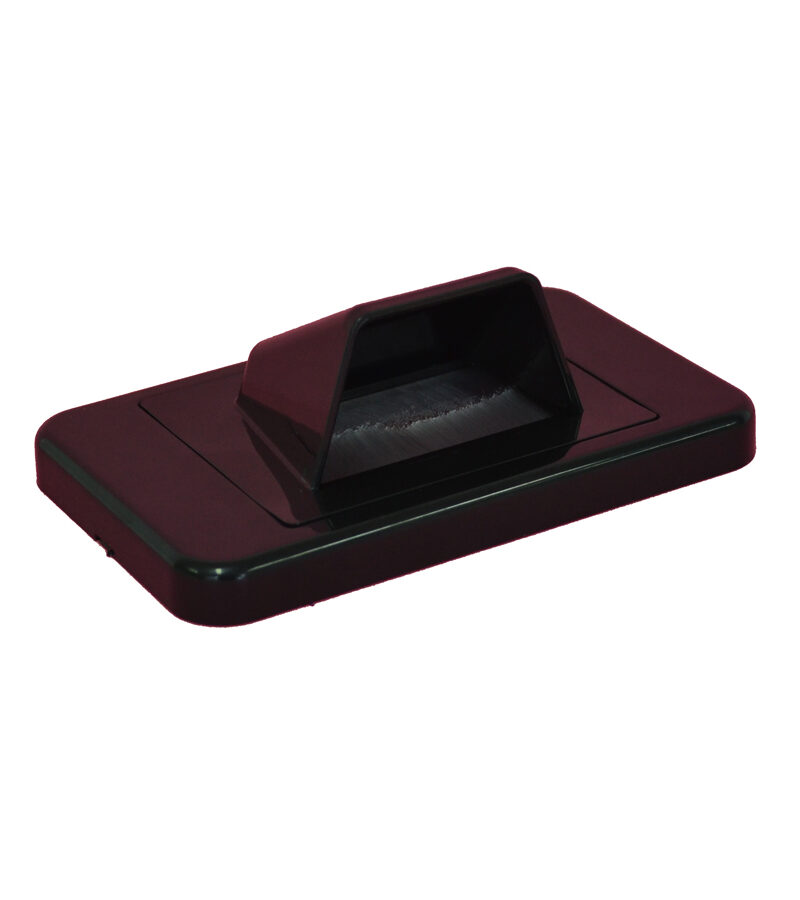 AMDEX Media Style (BLACK) - Bullnose / Flush Entry Wall Plate with brush 2 in 1 - White