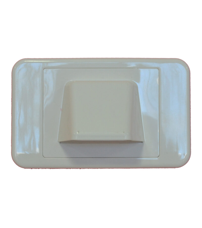 AMDEX Media Style – Bullnose / Flush Entry Wall Plate with brush 2 in 1 – White