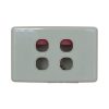 FOUR Gang Clipsal C2000 STYLED Wall Plate