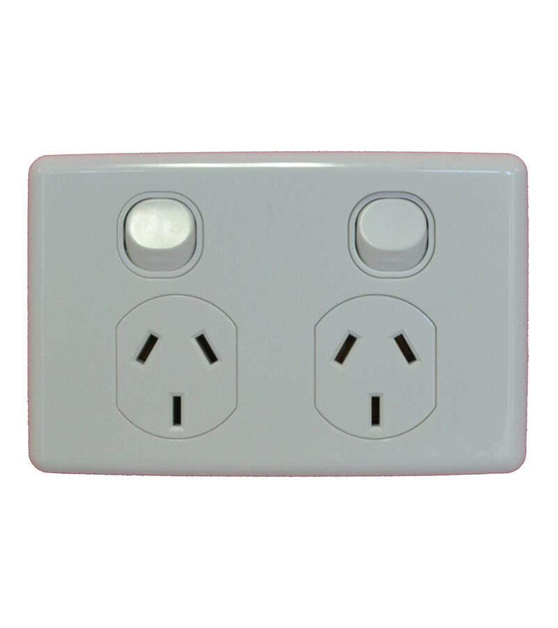 Double GPO - Power Outlet / Point - Clipsal C2000 Series Styled 10A 240VAC
