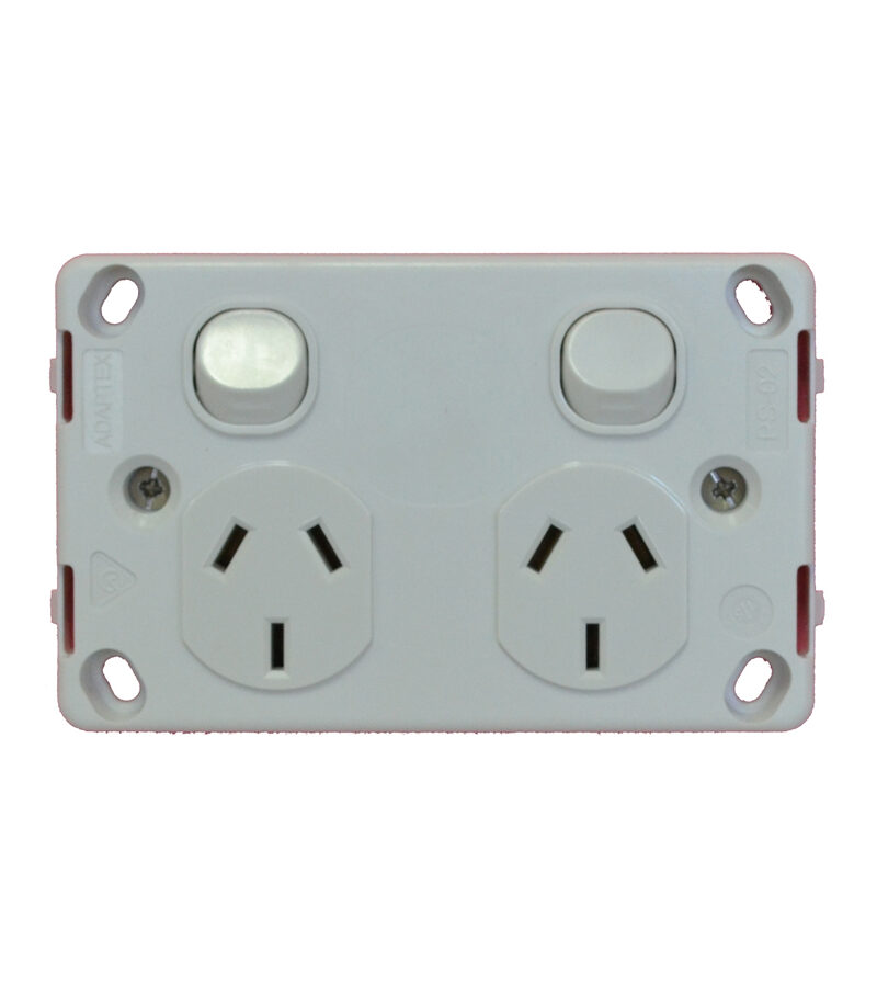 Double GPO - Power Outlet / Point - Clipsal C2000 Series Styled 10A 240VAC