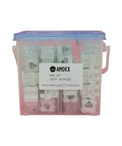 AMDEX: CAT5e, 180° 8P8C (RJ45) White DATA, suit CL Series Plates