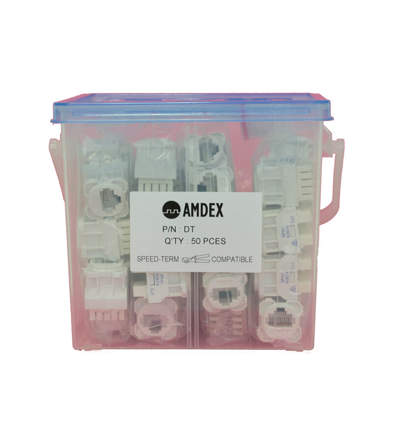 AMDEX: CAT5e, 180° 8P8C (RJ45) White DATA, suit CL Series Plates