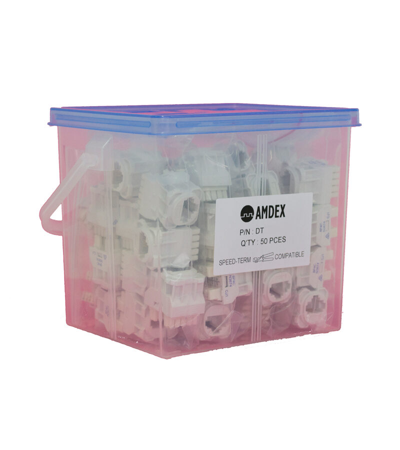 AMDEX: CAT3, 180° 6P4C (RJ11) White Voice, suit CL Series Plates