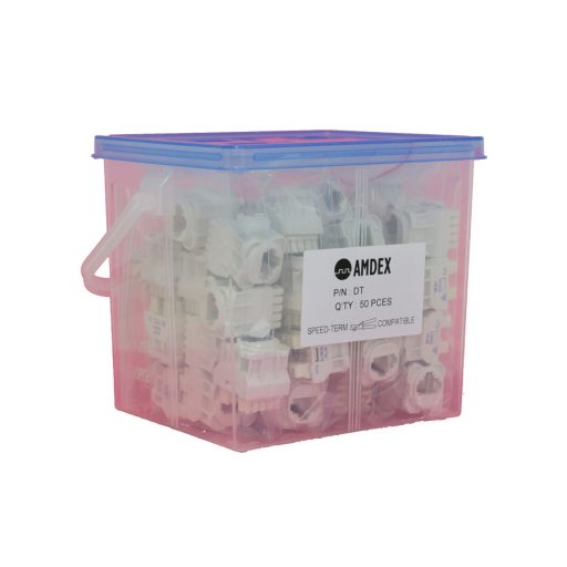 AMDEX: CAT5e, 180° 8P8C (RJ45) White DATA, suit CL Series Plates