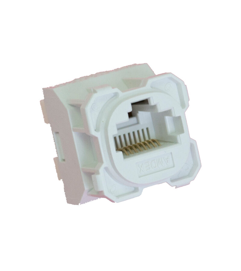 AMDEX: CAT5e, 180° 8P8C (RJ45) White DATA, suit CL Series Plates