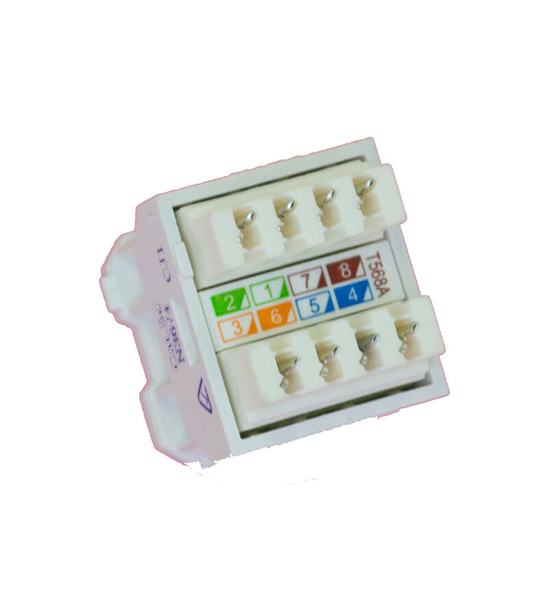 AMDEX: CAT5e, 180° 8P8C (RJ45) White DATA, suit CL Series Plates