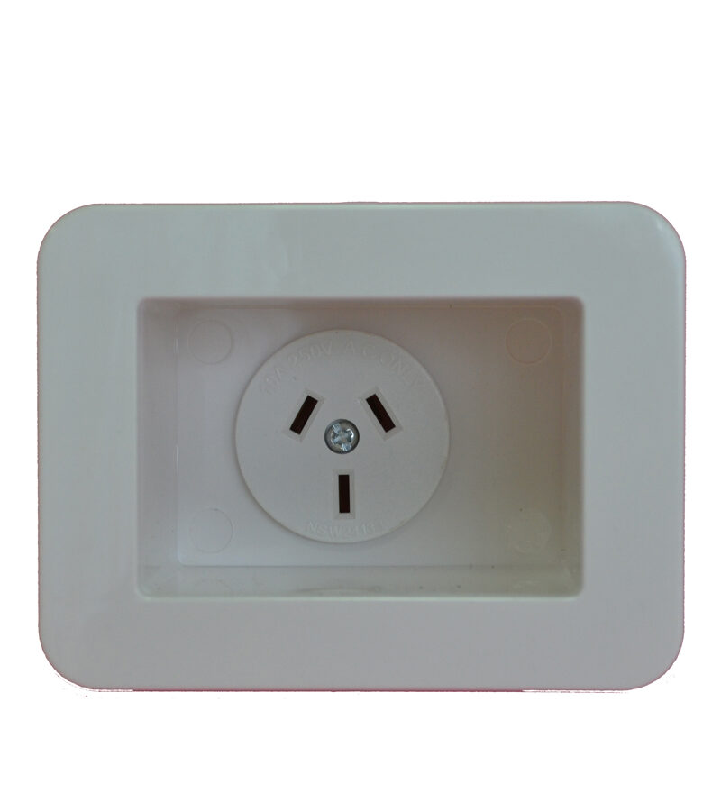 Recessed SINGLE GPO - Recessed Single Appliance Power Outlet / Point -10A 240VAC