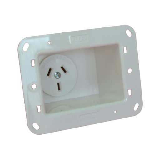 Recessed SINGLE GPO - Recessed Single Appliance Power Outlet / Point -10A 240VAC