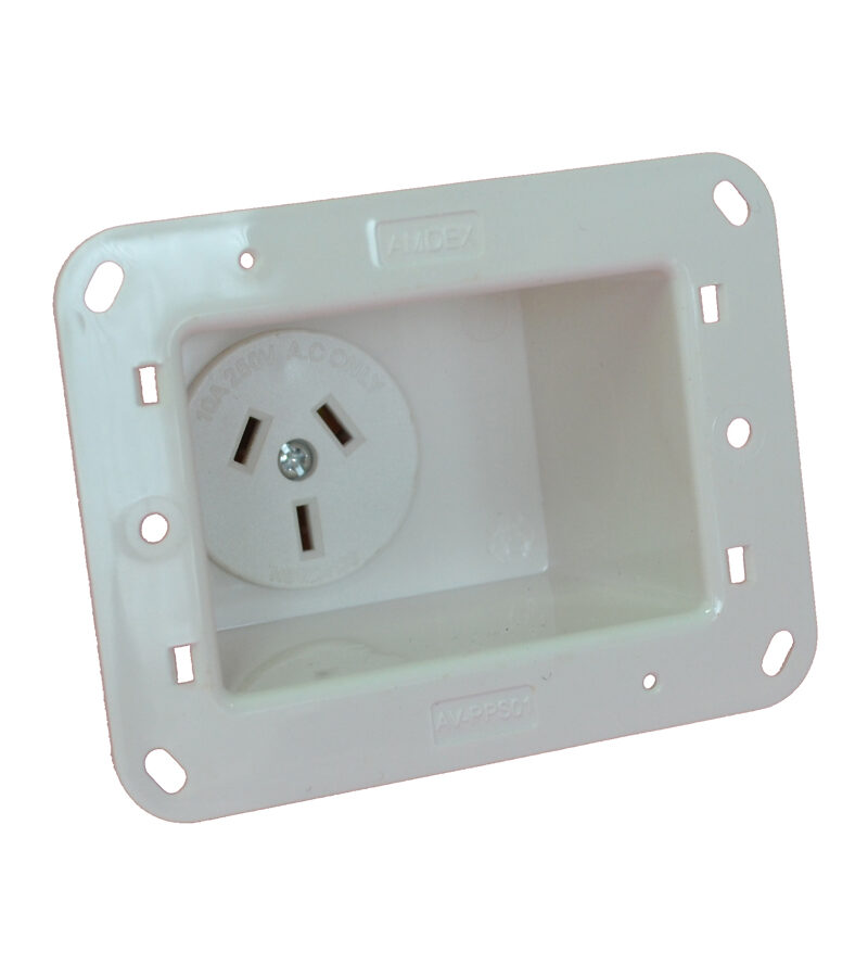 Recessed SINGLE GPO - Recessed Single Appliance Power Outlet / Point -10A 240VAC