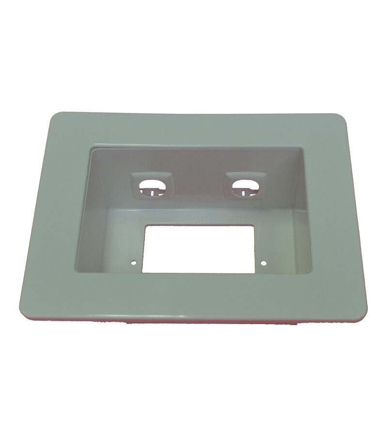 AMDEX Recessed Wall / Media Box - Fits 1 Standard Wall Plate + 2 Additional Inserts, White