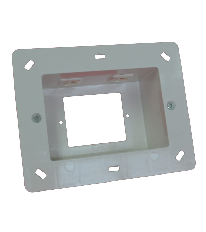 AMDEX Recessed Wall / Media Box - Fits 1 Standard Wall Plate + 2 Additional Inserts, White